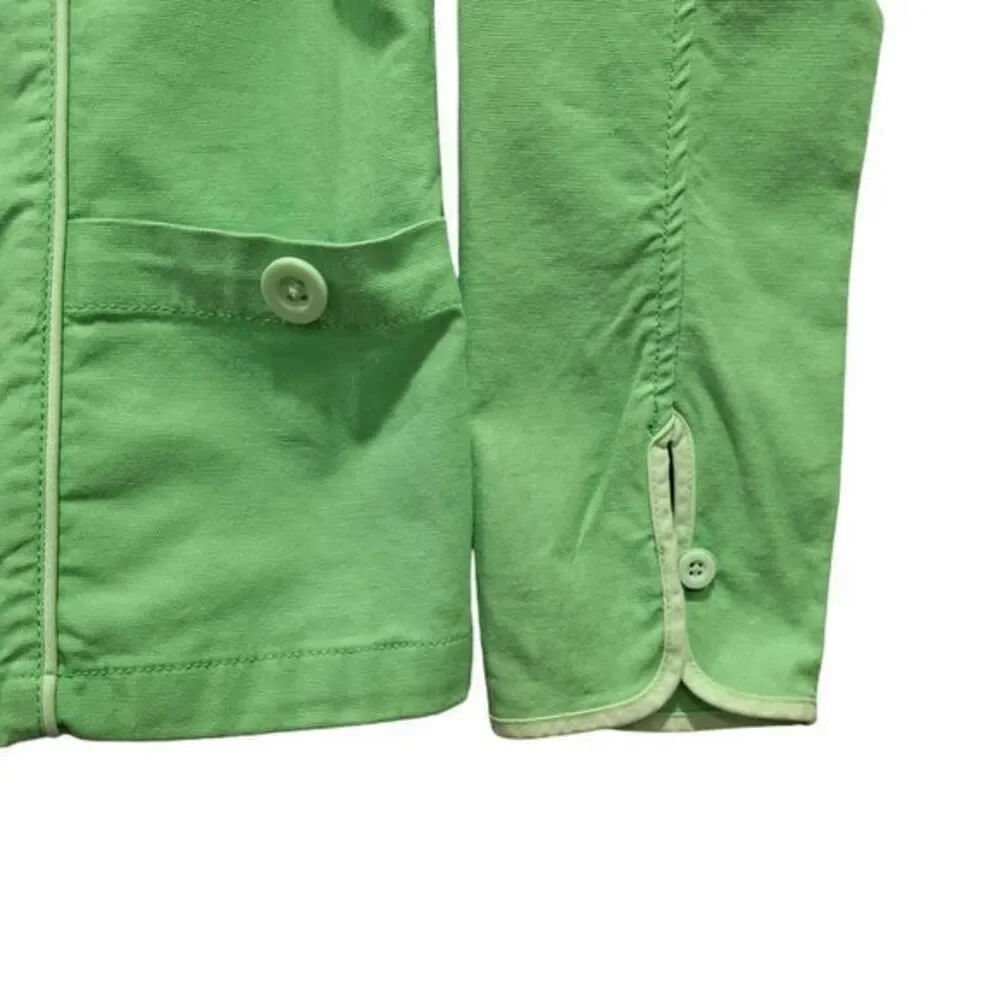 Pappagallo Jacket for Women, Green Color, Long Sleeves, Front Buttons and 2 Pock